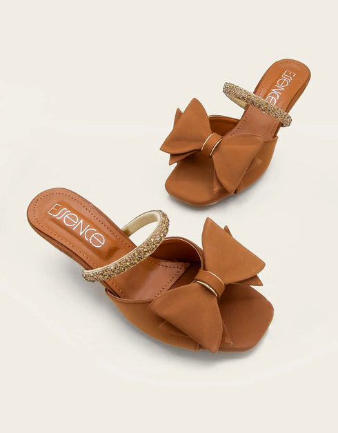 Bellora Tan Low Heels for Women – Essence by Rubina
